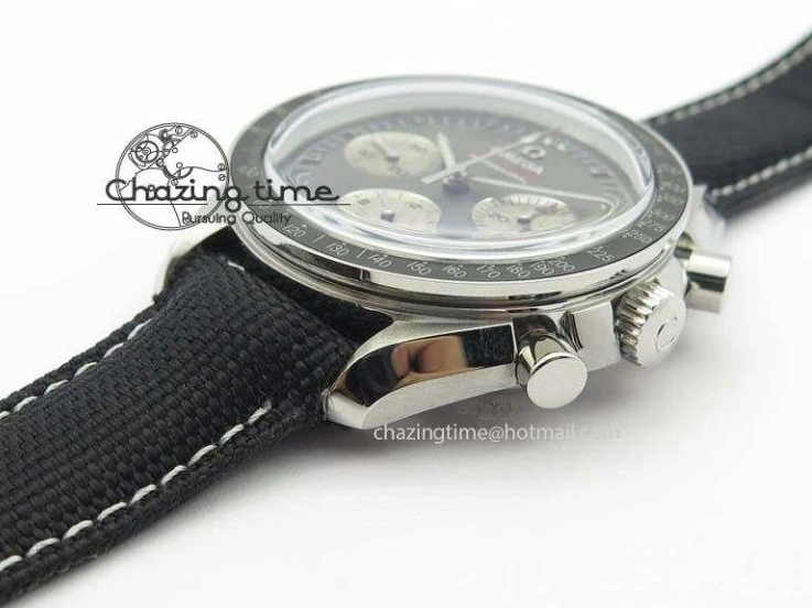 0314 Speedmaster Apollo XVII Gray Dial On Black Nylon Strap Manual Winding Chrono Movement FastDry 8208